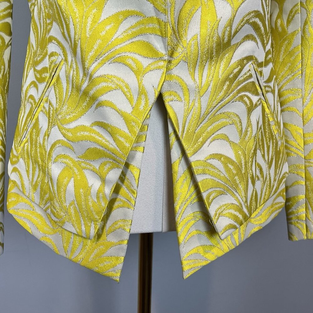 Intermix Bayley Jacket Womens Size Medium Printed Yellow Metallic Evening NWT - Picture 5 of 14